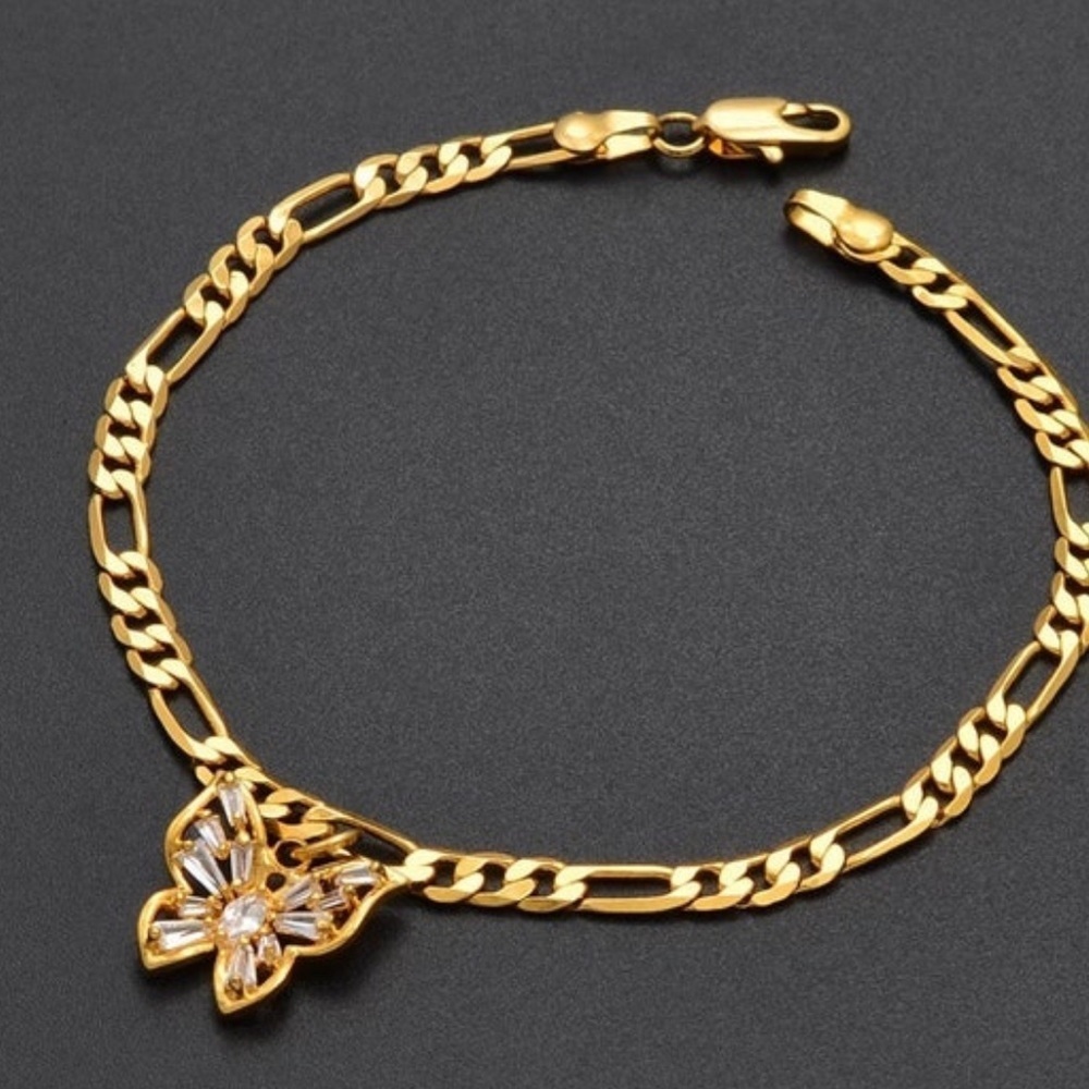 butterfly  anklet , anklet gold anklet , women 18k gold plated anklet ,